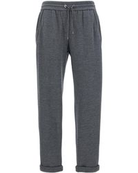 Brunello Cucinelli - Elastic Waistband Drawstring Joggers - Lyst