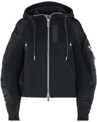Sacai - Zip-Up Panelled Hoodie - Lyst
