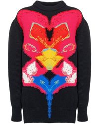 McQueen - Orchid Intarsia-Knit Crewneck Jumper - Lyst