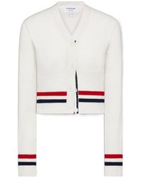 Thom Browne - Rwb-Stripe Cashmere Cardigan - Lyst
