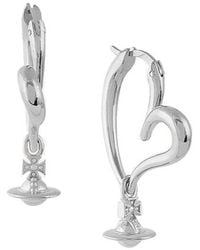 Vivienne Westwood - Sculptural Hoop Heart Earrings - Lyst