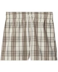 Burberry - Checked Drawstring Shorts - Lyst