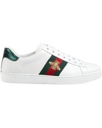 Gucci - Ace Embroidered Leather Sneaker - Lyst