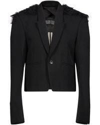 Rick Owens - Fur-Trim Tailored Blazer - Lyst