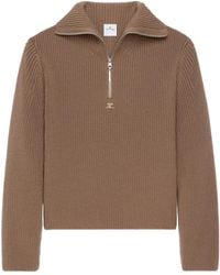 Courreges - Half-Zip Ribbed-Knit Sweater - Lyst
