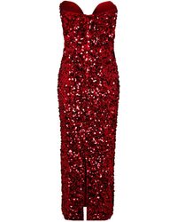 Self-Portrait - 3D Sequin Midi Dress - Lyst