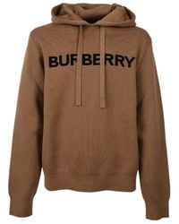 Burberry - Logo-Intarsia Knit Hoodie - Lyst