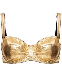 Dolce & Gabbana - Foiled Jersey Balconette Bra - Lyst