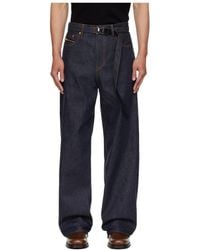 Sacai - Straight Leg Belted Jeans - Lyst