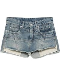 Rick Owens - Frayed Edge Denim Shorts - Lyst