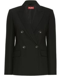 Max Mara - Double-Breasted Wool Twill Suit Jacket - Lyst