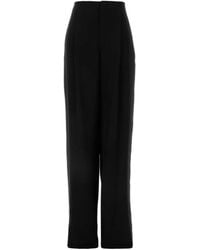 Saint Laurent - Silk High Waisted Trousers - Lyst