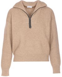 Brunello Cucinelli - Long-Sleeved Half-Zipped Jumper - Lyst