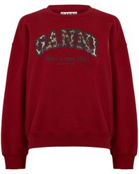 Ganni - Graphic Crew-Neck Sweatshirt - Lyst