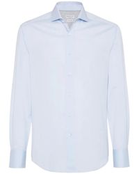 Brunello Cucinelli - Cotton Spread-Collar Shirt - Lyst
