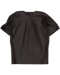 TOTEME - Totême Short-Sleeved Crewneck Leather Top - Lyst