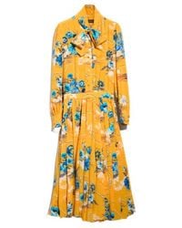 Gucci - Printed Silk Chemisier Dress - Lyst