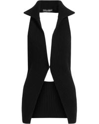 Dolce & Gabbana - Solid Color Wool Sleeveless Top - Lyst