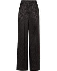 Fendi - Ff Jcquard High-Waist Straight-Leg Trousers - Lyst