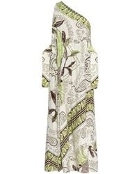 Tory Burch - Floral One-Shoulder Mini Dress - Lyst
