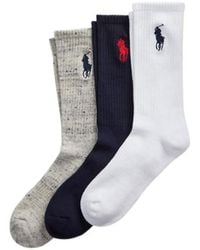 Polo Ralph Lauren - 3 Pack Big Polo Pony Crew Sock - Lyst