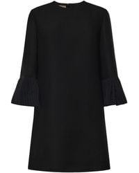 Valentino - Pleated-Cuff Shift Mini Dress - Lyst