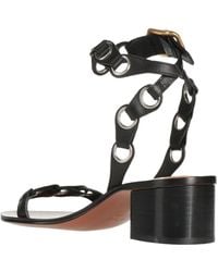 Chloé - Round Toe Block Heel Sandals - Lyst