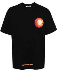 MSGM - Graphic-Print Cotton T-Shirt - Lyst
