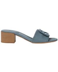 Fendi - Logo Wide-Strap Heeled Sandals - Lyst