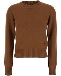 Ami Paris - Ami De Coeur-Embroidered Sweater - Lyst