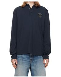 MM6 by Maison Margiela - Logo-Patch Long-Sleeve Polo Shirt - Lyst
