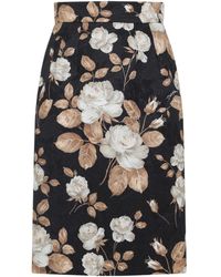 Dolce & Gabbana - Floral Printed Midi Skirt - Lyst