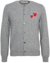 Comme des Garçons - Comme Des Garçons Play Logo Embroidered Buttoned Cardigan - Lyst