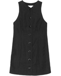 Ganni - Bow-Detailed Sleeveless Mini Dress - Lyst