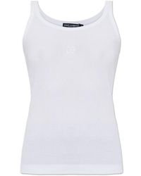 Dolce & Gabbana - Ribbed Logo Tank Top - Lyst
