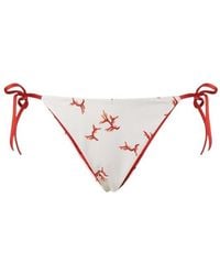 Fendi - Coral Printed Side-Tied Bikini Bottoms - Lyst