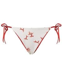 Fendi - Coral Printed Side-Tied Bikini Bottoms - Lyst