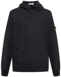 Stone Island - Logo Patch Long-Sleeved Hoodie - Lyst
