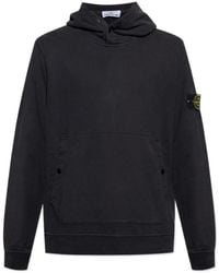 Stone Island - Logo Patch Long-Sleeved Hoodie - Lyst
