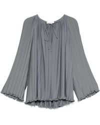 Lanvin - Gathered Tie Neck Blouse - Lyst