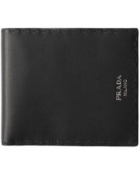 Prada - Antiqued-Leather Wallet - Lyst