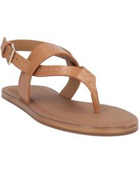 Max Mara - Solid-Color Leather Sandals - Lyst