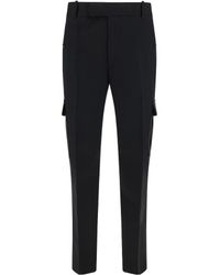 McQueen - Belt-Looped Tapered-Leg Trousers - Lyst