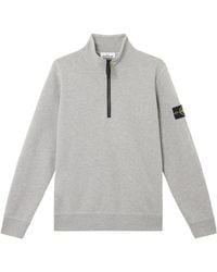 Stone Island - Logo-Patch Half-Zip Sweatshirt - Lyst