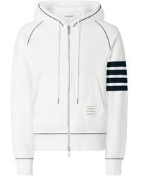 Thom Browne - Loopback Stripe-Detail Hoodie - Lyst