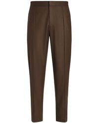 ZEGNA - Pleated Wool-Blend Trousers - Lyst
