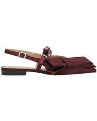 Ganni - Big Bow Slingback Flat Shoes - Lyst