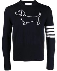 Thom Browne - 4-Bar Stripe Crewneck Jumper - Lyst