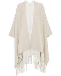 Brunello Cucinelli - Fringed-Edge Knitted Cape - Lyst
