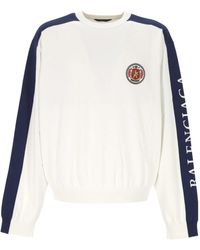 Balenciaga - Side Striped Crewneck Sweatshirt - Lyst